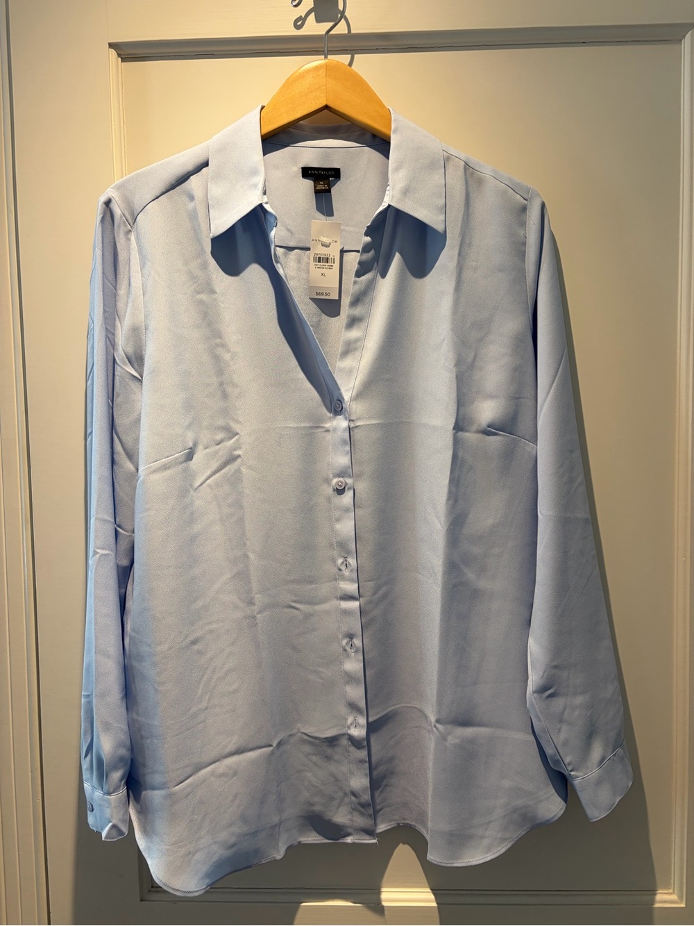 Ann Taylor Light Blue Women's Perfect Shirt